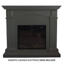 Cornice da Pavimento per Inserto Camino Elettrico 113,7x102,2x28,2 cm in MDF Sined Cetona Grigio