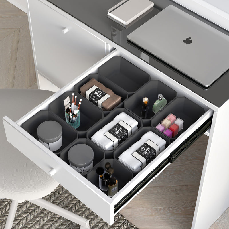 Contenitori Organizer Cassetti da Bagno 10 Cubi in Tecnoplastica Emuca Tidy Grigio Antracite