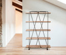 Libreria Trox 119,5x44x187 cm Legno di Abete e MDF e FERRO Marrone e Grigio