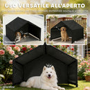Cuccia per Cani Tutte le Taglie 125x110x93 cm da Esterno in Tessuto Oxford Nero      