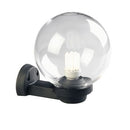 Lampada Applique a Sfera Chiara in Alto Colore Nero Diametro 20Cm per Esterno Linea Globo Sovil