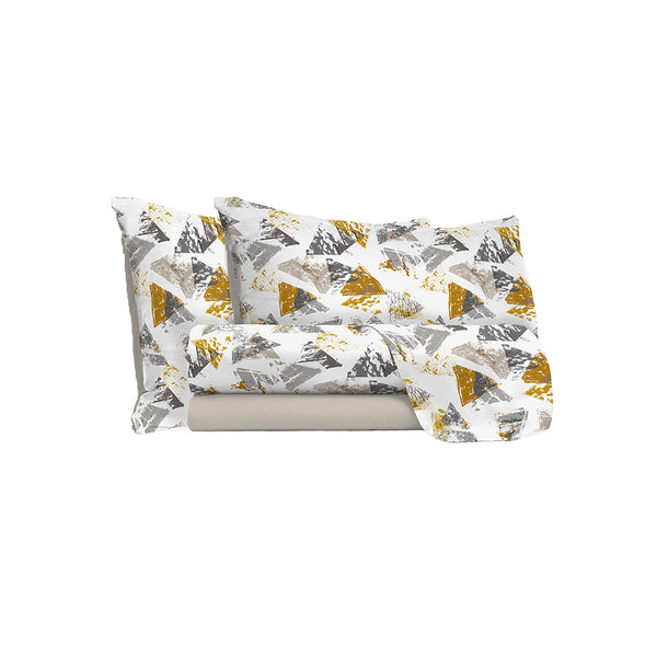 prezzo Set aus Oberlaken und Kissenbezügen in Mikrofaser Urban Yellow, verschiedene Größen