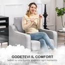 Poltrona da Salotto 77x77x86 cm a Molle Insacchettate in Tessuto Grigio  