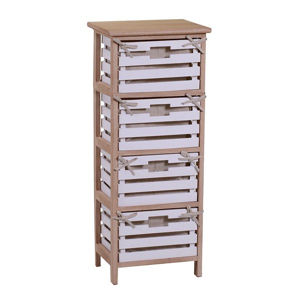 prezzo Kommode mit 4 Schubladen aus Holz 35x27x85cm Adami Arianna Natur und Weiß