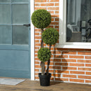 Pianta di Bosso Artificiale 115A cm a 3 Sfere con Vaso Incluso Verde   