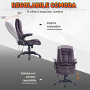 Sedia Poltrona Massaggiante da Ufficio 62x68x121 cm con Riscaldamento in Similpelle Marrone