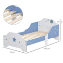 Struttura Letto Singolo per Bambini 143x74x59 cm in Compensato di Pioppo Blu e Bianco