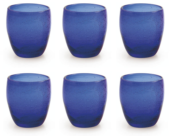 Set 6 Gläser Ø7,3x10 cm aus mundgeblasenem Glas Villa d'Este Home Tivoli Acapulco Blau sconto