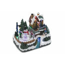 Villaggio Natalizio 20x14,5x17 cm con Luci Suoni e Movimento