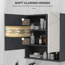 Specchio Armadietto da Bagno Pensile 2 Ante 55x17x55 cm in Legno Grigio