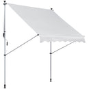 Tenda da Sole a Muro 200x150 cm con Pali di Supporto Bianco