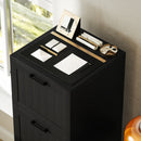 Cassettiera Portadocumenti a 4 Cassetti 40x40x131 cm 2 Serrature in Legno Nero  