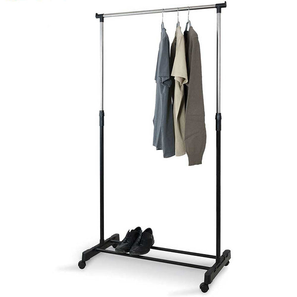acquista Stand Appendiabiti Allungabile Telescopico Singolo con Ruote 80x40x90/165 cm