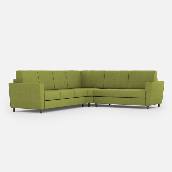 Divano Angolare 6 Posti 288x228x85 cm Yasel in Tessuto Verde acquista