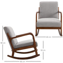 Poltrona a Dondolo 64x86x80 cm in Legno  Grigia