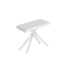 Consolle Allungabile 90-300x40x77 cm Saki Premium Bianco Frassino Gambe Bianche 