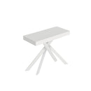 Consolle Allungabile 90-196x40x77 cm Saki Small Premium Bianco Frassino Gambe Bianche 