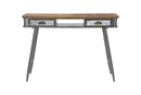 Console Illinois 111x40x76 cm in Ferro e Legno di Abete Grigio e Grigio e Naturale