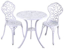 Set Tavolo e 2 Sedie da Giardino in Alluminio Volterra Bianco