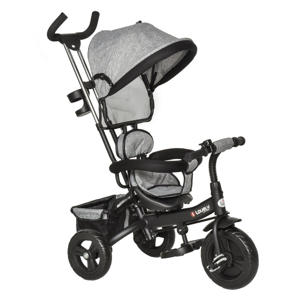 Dreirad-Kinderwagen, grau, zusammenklappbar online