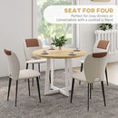 Tavolo da Pranzo Rotondo Moderno per 4 Persone Ø100x75 cm in MDF e Acciaio colore Legno Naturale e Bianco
