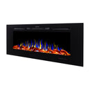 Camino Elettrico da Incasso 54,4x152x14 cm Effetto Fiamma 1500W Hefest Nero