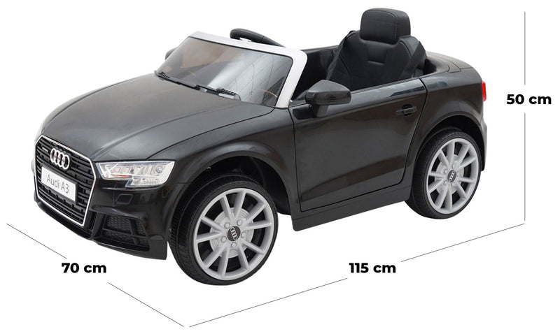 Macchina Elettrica per Bambini 12V con Licenza Audi A3 Nera