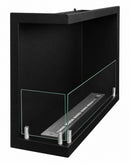 Camino a Bioetanolo da Incasso ad Angolo 60x22,4x45 cm Sutri Lato Sinistro Struttura in Acciaio Nero