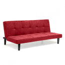 Divano Letto 179x91x76 cm in Tessuto Rosso