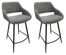 Set 2 Sgabelli da Cucina 50x50x97 cm in Poliestere Florence Grigio