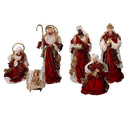 Natività tessuto bordeaux con re magi cm xh81