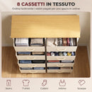 Cassettiera 80x30x94,5 cm con 8 Cassetti in Tessuto e Struttura in Acciaio Beige      