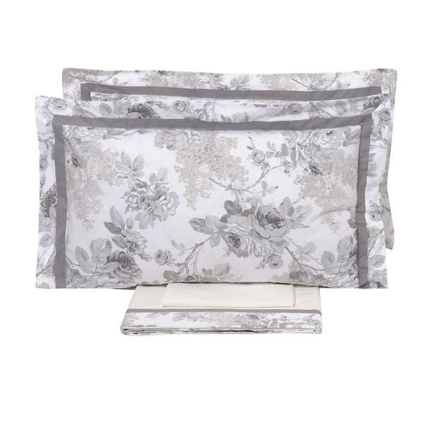 sconto Doppellaken-Set oben und unten und Kissenbezüge mit Garrini Lauren Grey Print
