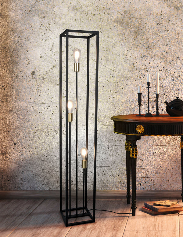 sconto Stehleuchte für den Innenbereich aus mattschwarzem Metall