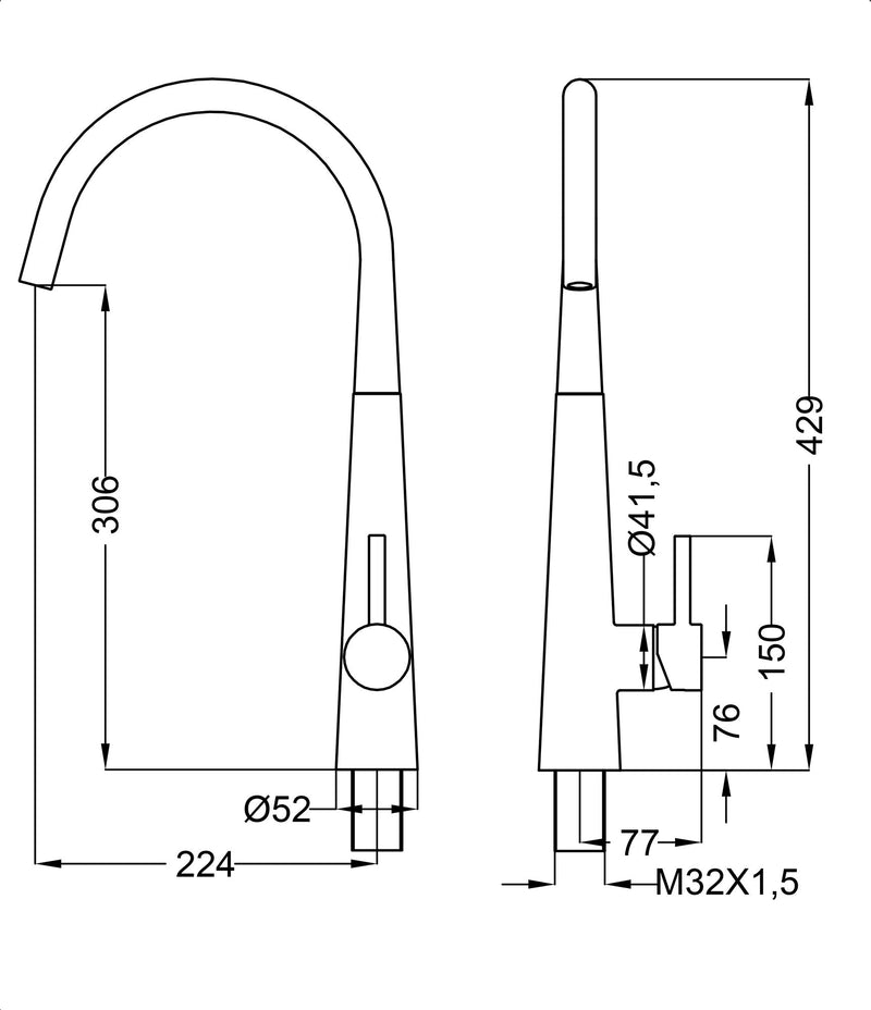 Rubinetto Cucina Miscelatore Conico Monocomando Apell AP9010CR Cromato