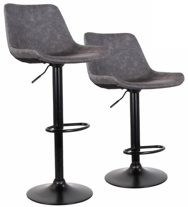 Set mit 2 Hockern 50 x 44 x 58/78 cm in grau-schwarzem Kunstleder acquista