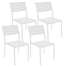 Set 4 Sedie da Giardino 46x58x84 cm in Acciaio RD Italia Dorio Bianche