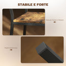 Set 2 Sgabelli da Bar in Stile Industriale con Schienale e Poggiapiedi 43,2x50,5x97,8 cm in Metallo e MDF Marrone Rustico      