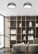 Plafoniera da Interno a LED in Tessuto Grigio