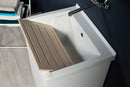 Mobile Lavatoio in Ceramica 2 Ante con Strofinatoio in Legno Massello 60x50x86A cm Olmo Naturale