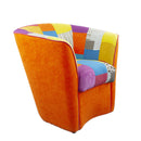 Poltroncina a Pozzetto 70x67x76 cm in Tessuto e Similpelle Arancione