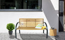 Panchina 2 Posti da Giardino 120x62x82 cm in Acciaio e Legno di Abete