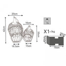 Set 2 Gabbie Sophie Esagonali in Acciaio Bianco Antico