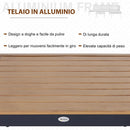 Set da Giardino Divano Angolare e Tavolino in Alluminio Grigio