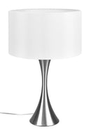 Lampada da Tavolo da Interno Attacco E27 in Metallo Nichel Satinato 