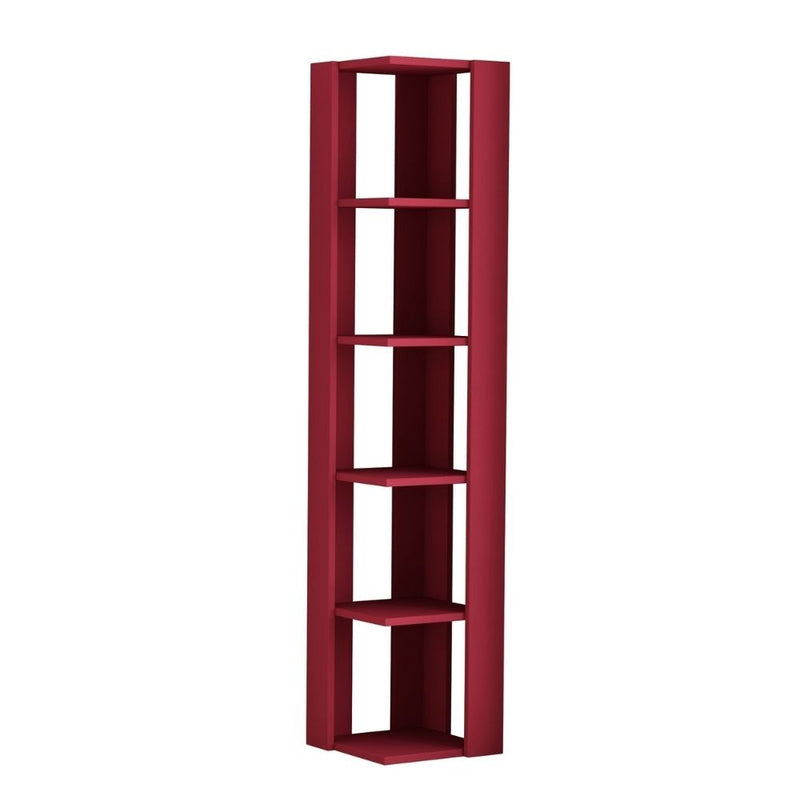 Libreria angolare 34x34x161 cm Nati bordeaux 5 ripiani