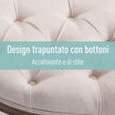 Panca Semicircolare Imbottita in Legno 140,5x51x48 cm  Beige