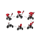Triciclo Passeggino per Bambini 6 in 1 con Seggiolino Reversibile Qplay Premium Rosso