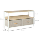 Mobile TV da 47"" con Cassetti in Tessuto 98x29x56cm Colore Legno  