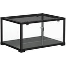 Rettilario Rialzato 60x45x32 cm con Doppia Serratura e Pareti in Vetro Nero      